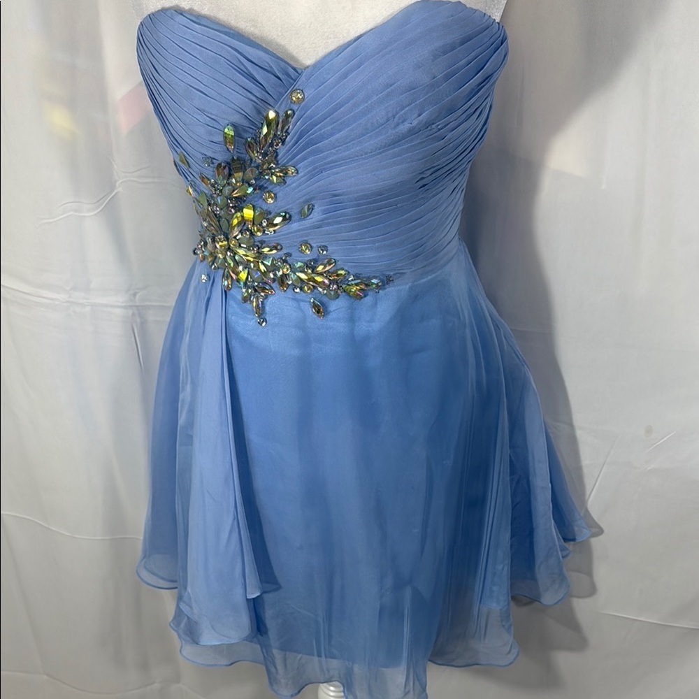 Alyce Blue Strapless Mini Dress with Embellishments Size 4 - Picture 3 of 14